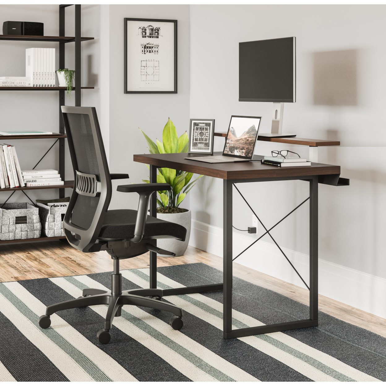 homestyles Merge Desk with Monitor Stand