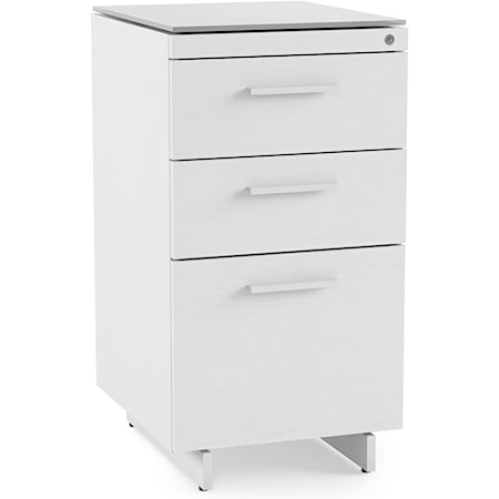 Contemporary 3-Drawer File Cabinet with Locking Drawers