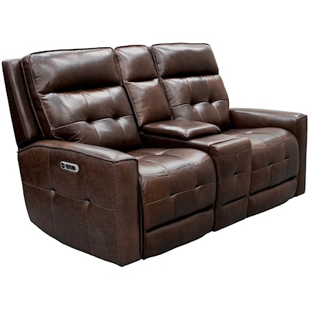 Transitional Power Reclining Loveseat with USB Ports