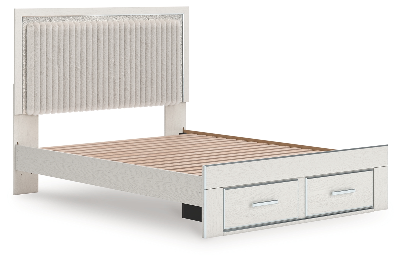 Signature Design by Ashley Zuraleus Queen Upholstered Panel Platform Storage Bed