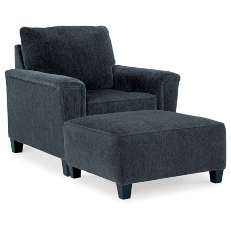 Chair And Oversized Ottoman