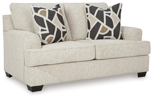 Contemporary Loveseat with Accent Pillows