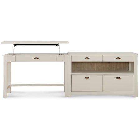 Contemporary 2-Piece Office Set with Desk and Credenza