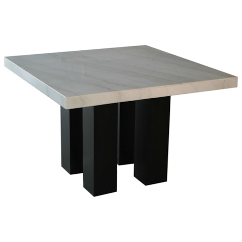 Square White Marble Counter Height Table