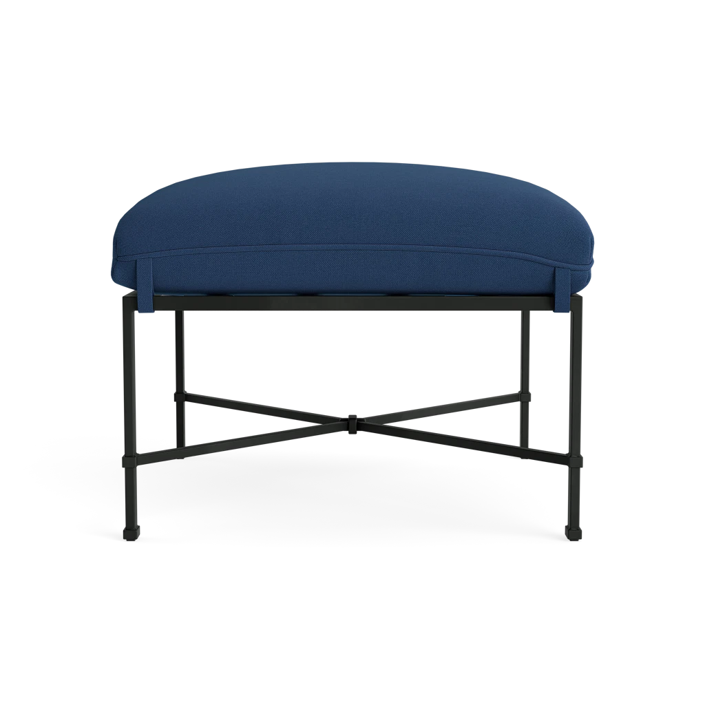 Cushioned X-Stretcher Chair Ottoman