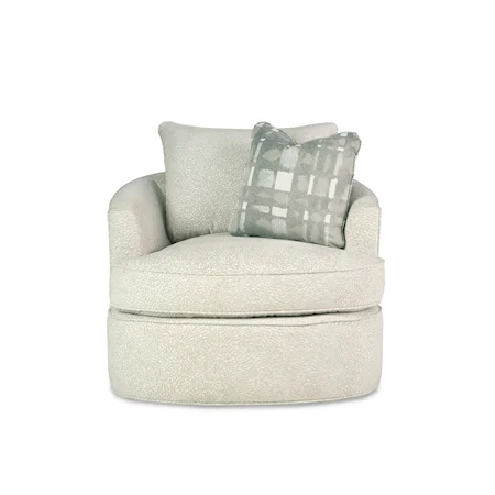 Contemporary Swivel Chair with Blend Down Cushion