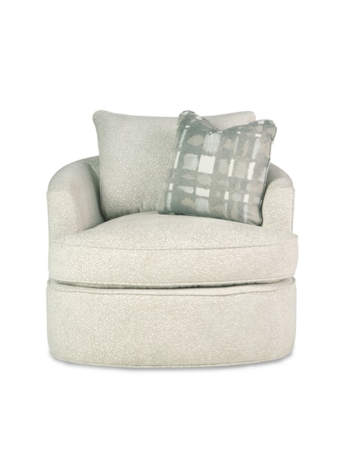 Contemporary Swivel Chair with Blend Down Cushion