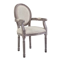 Vintage French Upholstered Fabric Dining Armchair