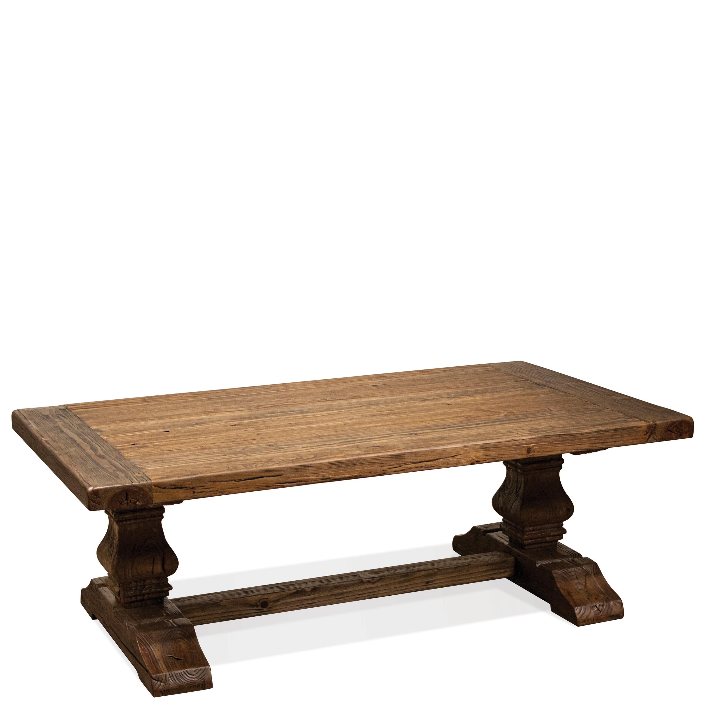 rustic trestle coffee table