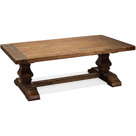 Coffee Table with Traditionally Turned Trestle Base