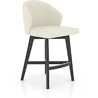 Mid-Century Modern Upholstered Fixed Stool