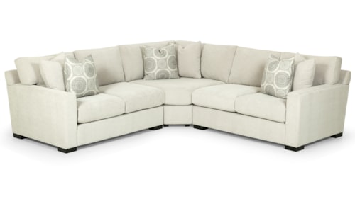 Transitional L-Shaped Sectional Sofa with Accent Pillows