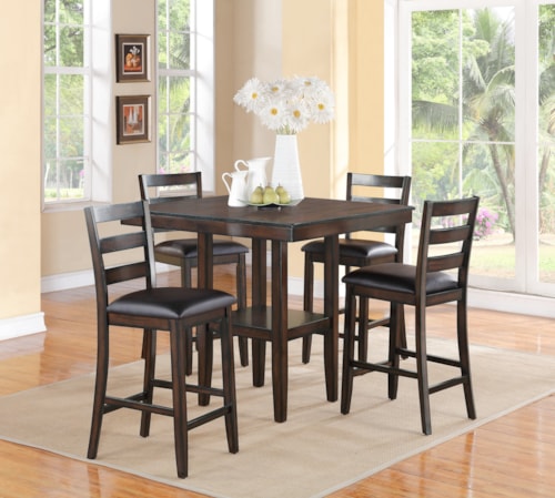 Tahoe 5-Piece Counter Height Table and Chairs Set