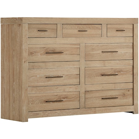 Contemporary 9-Drawer Chesser with Drop Front Media Drawer