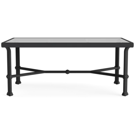 43" Rect. Glass-Top Coffee Table w/X-Trestle
