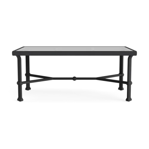 Fremont 43" Rectangular Glass-Top Coffee Table w/X-Trestle