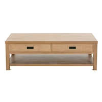 Casual Rectangular Cocktail Table with Soft-Close Drawers