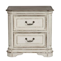Relaxed Vintage 2-Drawer Nightstand with Felt Lined Top Drawer