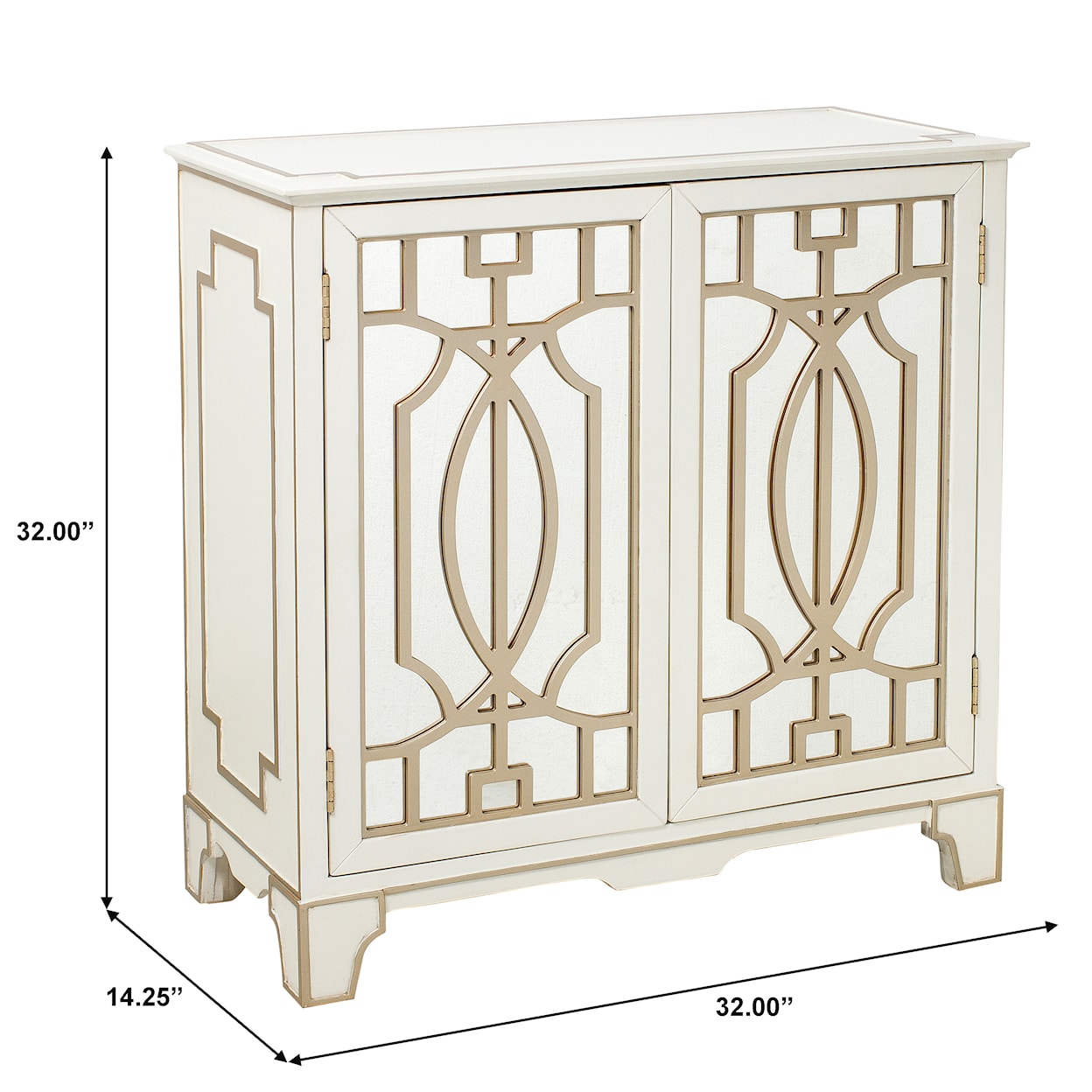 Accentrics Home Accents Door Chest with Champagne Gold Overlays