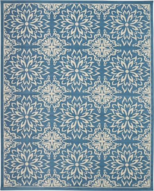7'10" x 9'10" Ivory/Blue Rectangle Rug