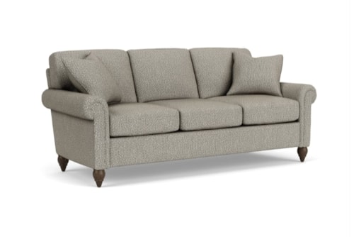 Transitional 3-Seat Sofa with Rolled Arms
