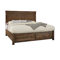 Traditional California King Mansion Bed with Footboard Storage