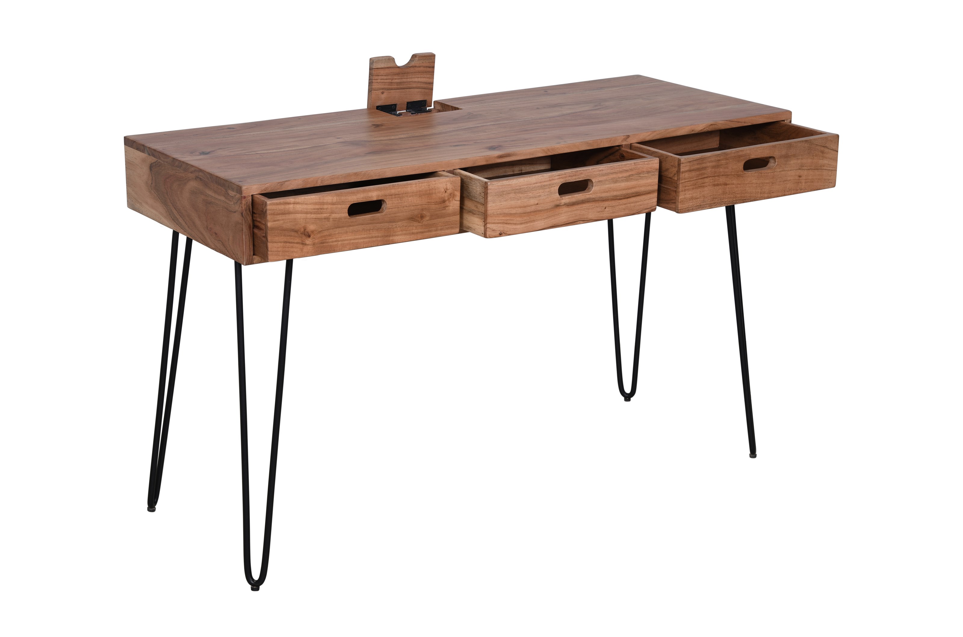 hairpin desk with storage