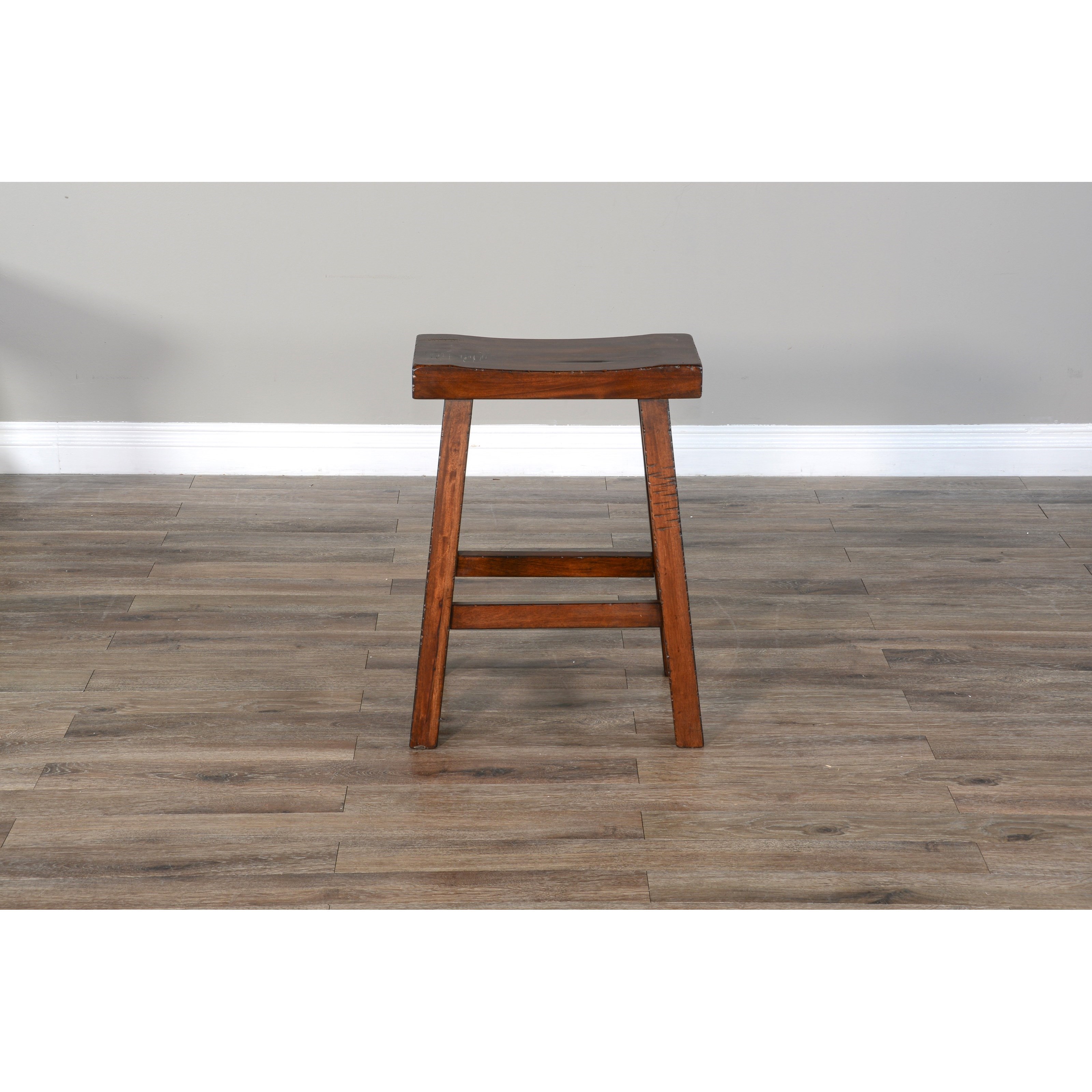 24"H Saddle Seat Stool, Wood Seat