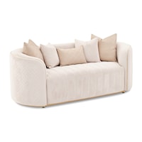 Transitional Upholstered Loveseat with Channel Tufting