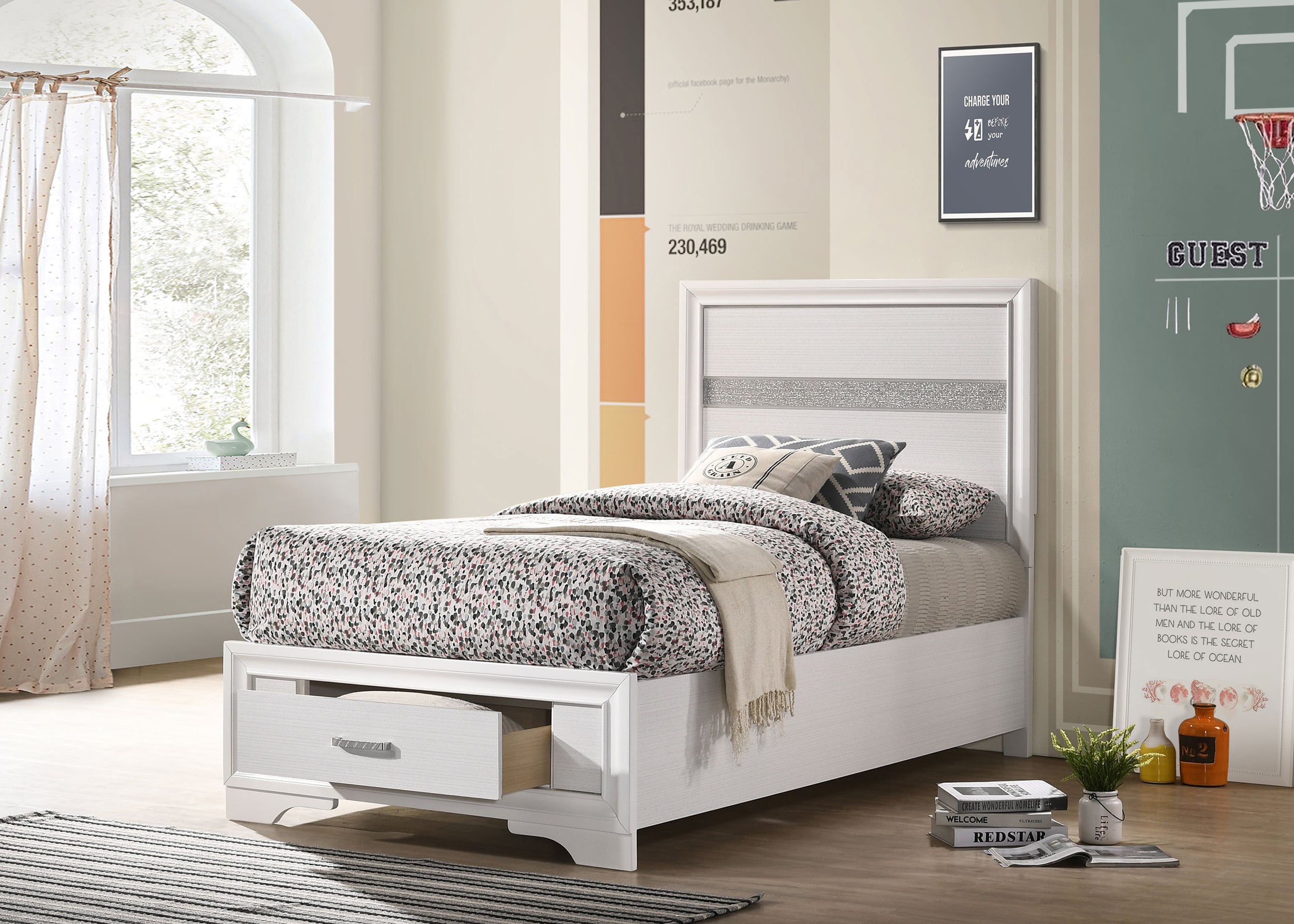 51-inch Storage Panel Bed