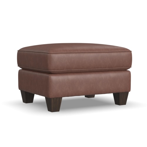 Transitional Leather Chair Ottoman
