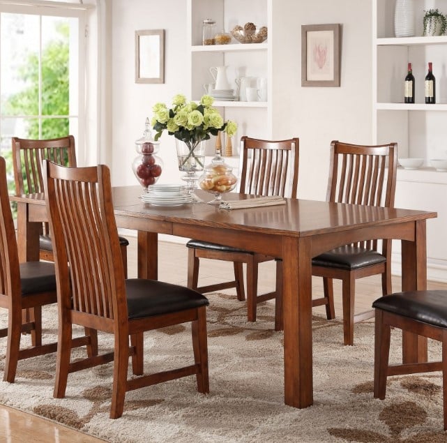 Mission style dining table and online chairs