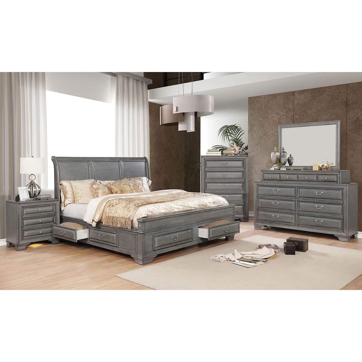 Furniture of America Brandt 4-Piece Queen Bedroom Set