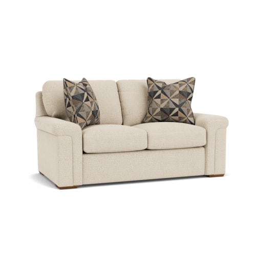 Casual Loveseat with Pillow Arms
