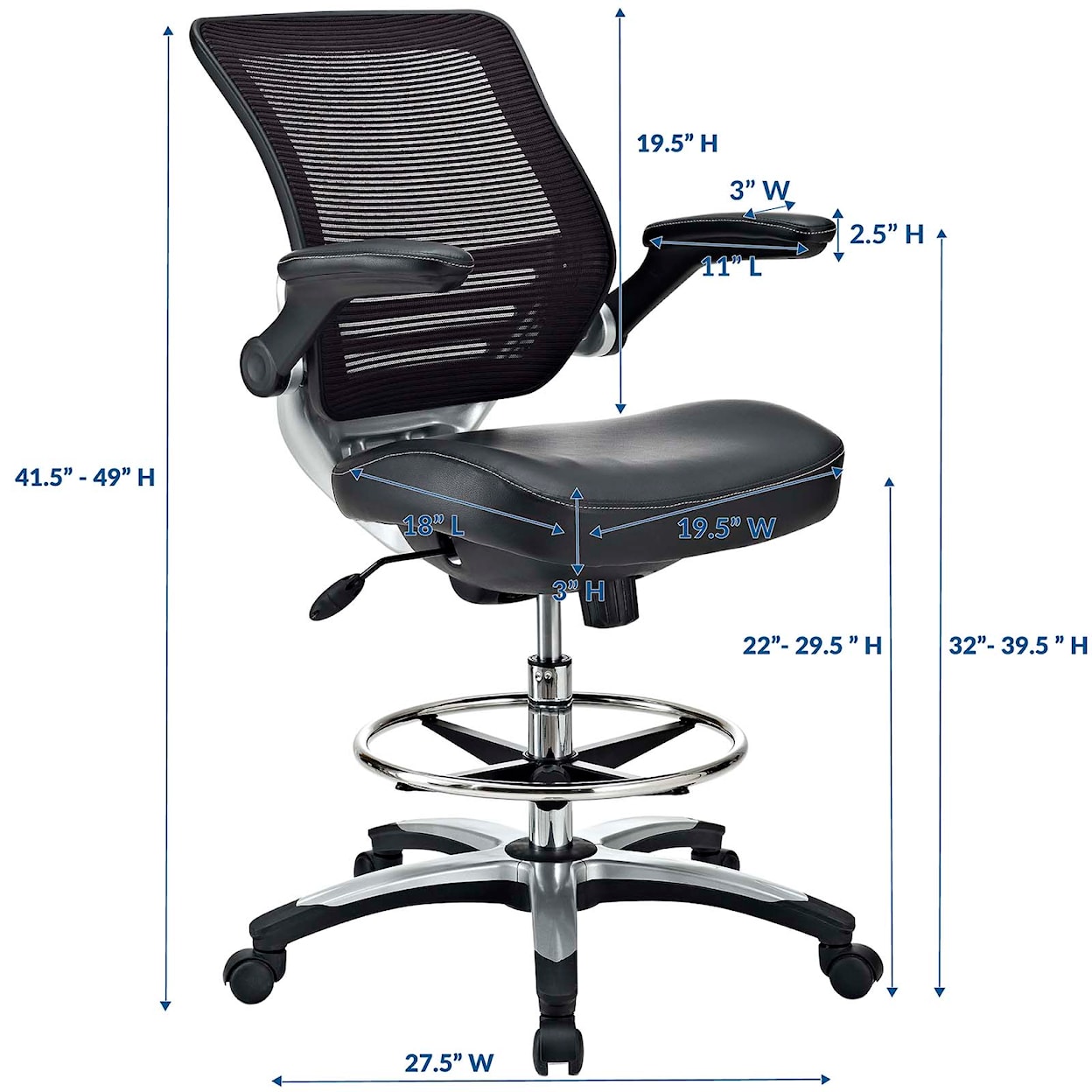 Modway Edge Drafting Chair