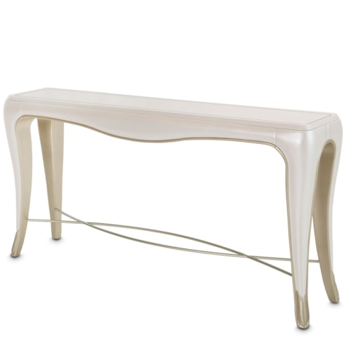 Glam Rectangular Console Table with Trestle Base