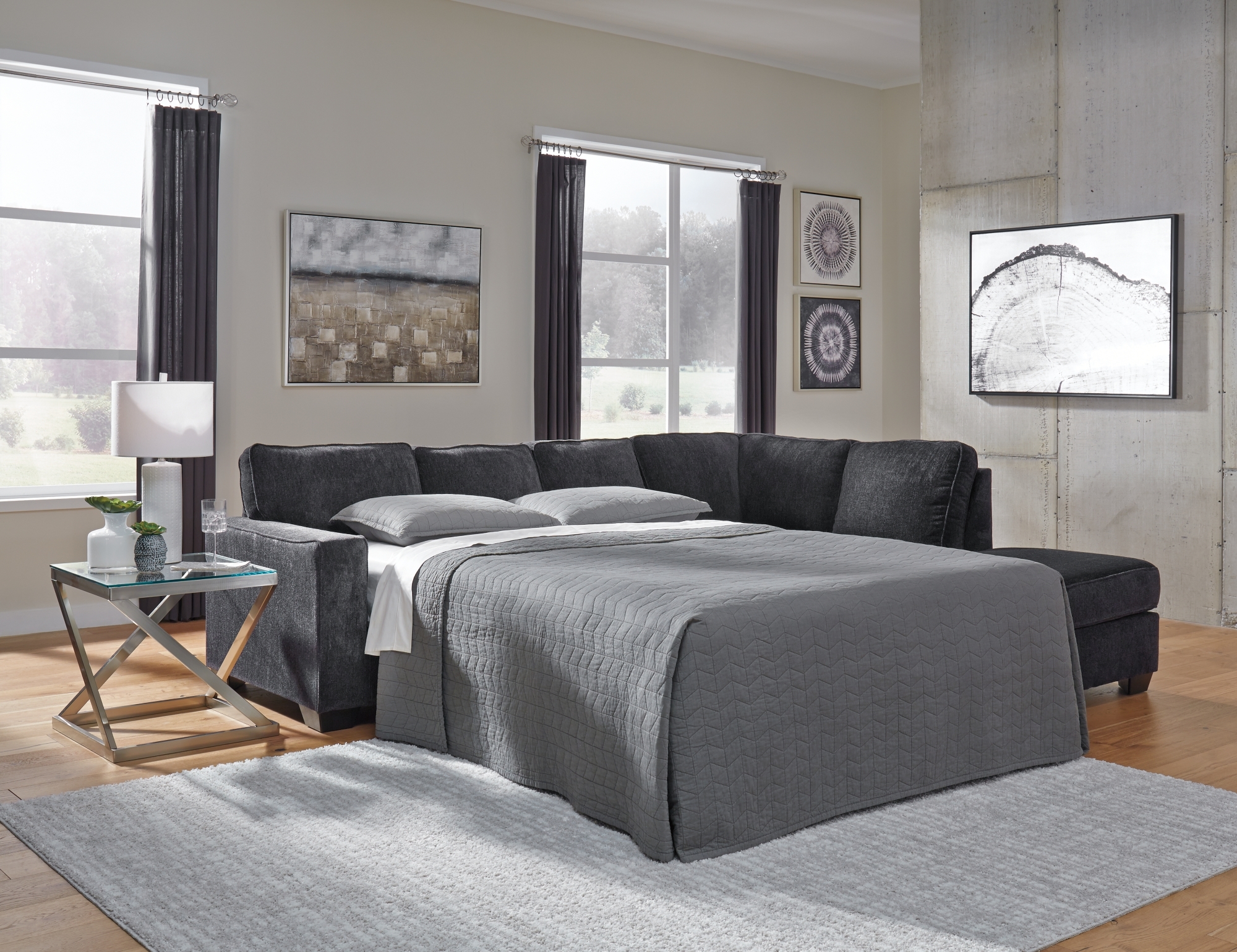2-Piece Sleeper Sectional And Ottoman