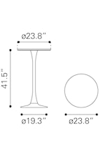 Zuo Auray Collection Contemporary Bar Table