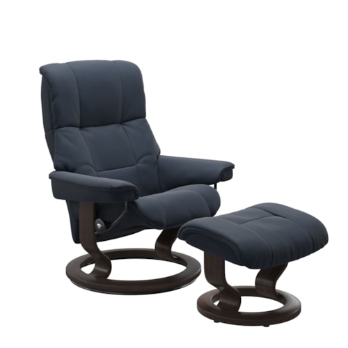 Medium Reclining Chair & Ottoman with Classic Base
