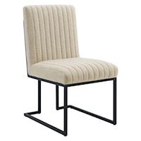 Channel Tufted Fabric Dining Chair