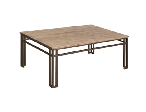 Industrial Cocktail Table with Hidden Wheels