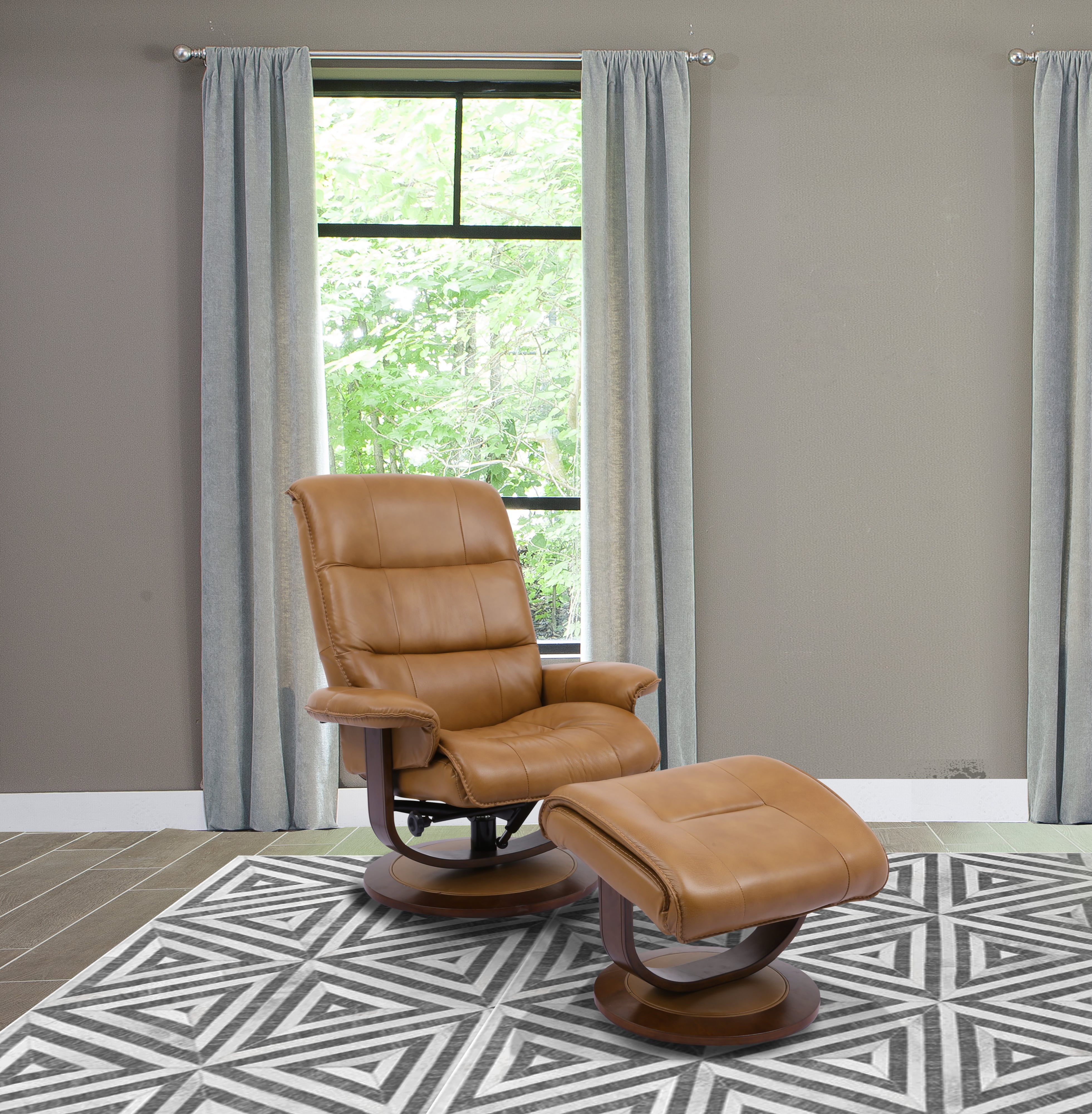 Parker Living Knight Swivel Chair and Ottoman