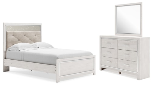 Full Panel Bed, Dresser And Mirror