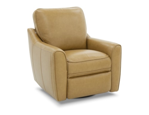 Transitional Wall Hugger Power Swivel Recliner with Power Headrest