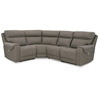4-Piece Power Reclining Sectional with Pop-Out Cup Holders