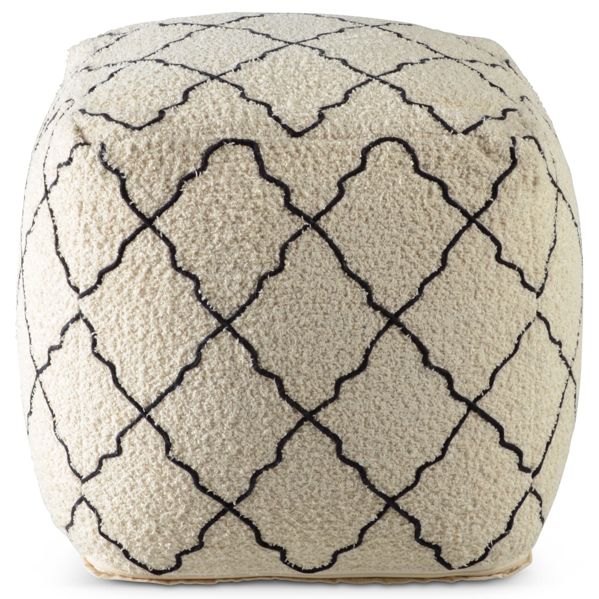 Steve Silver Lattice Handwoven Square Pouf