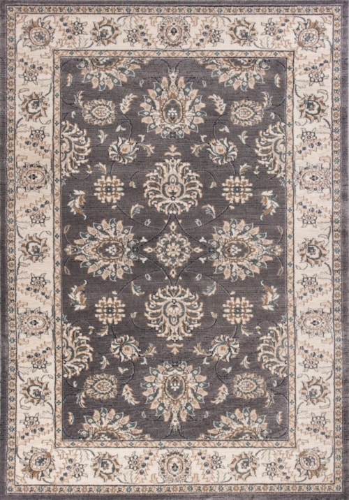 12' X 9' Grey/Ivory Kashan Area Rug