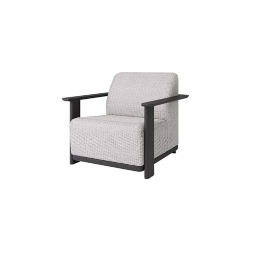 Padded Club Chair With Woven In Reticulated Foam - Pearl / Onyx