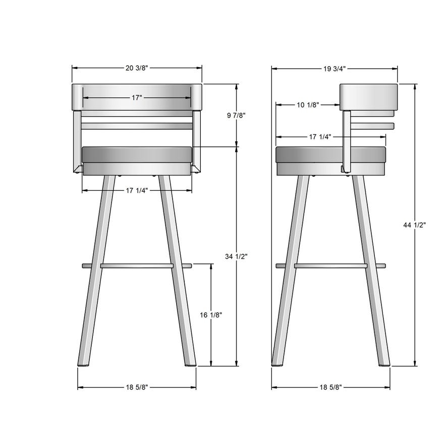 Amisco Ronny Upholstered Spectator Height Swivel Stool