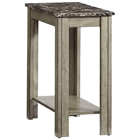 Contemporary Chairside Table with Shelf